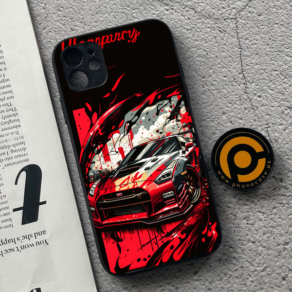 iPhone 11 - Godzilla Racing Car - Premium Metal  Printed soft Bumper shock Proof Case