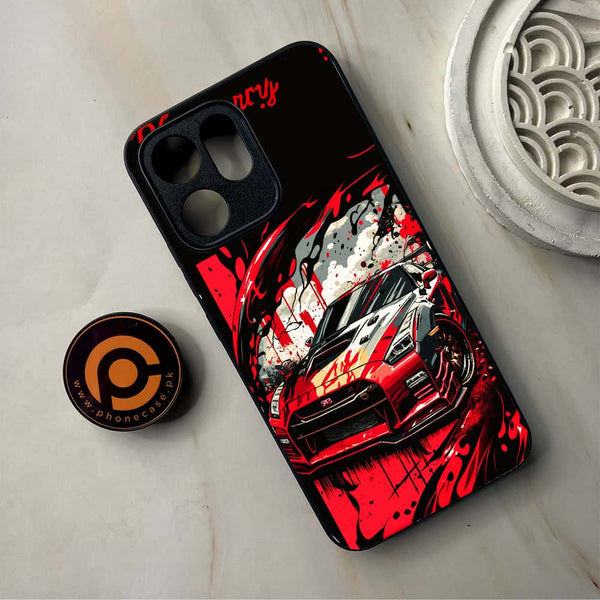 Oppo Reno 14F -  Godzilla Racing Car - Premium Metal Printed Soft Bumper Shockproof Case