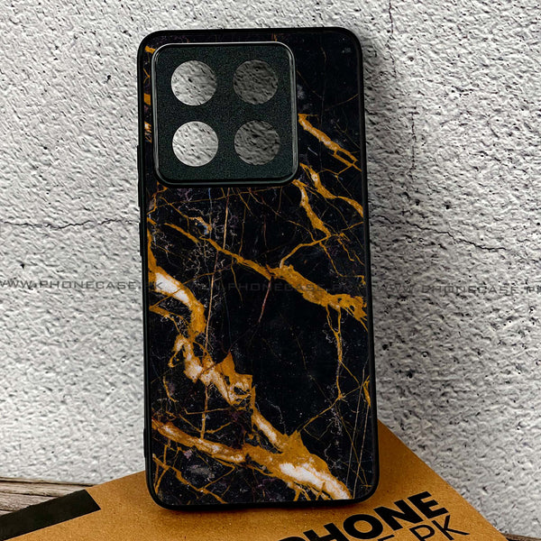 Xiaomi 14T - Golden Black Marble - Premium Printed Glass soft Bumper shock Proof Case