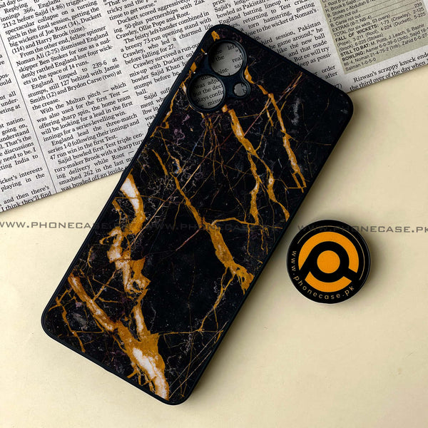 Samsung Galaxy A06 - Golden Black Marble - Premium Metal Printed soft Bumper shock Proof Case CS-29844 CS-33584
