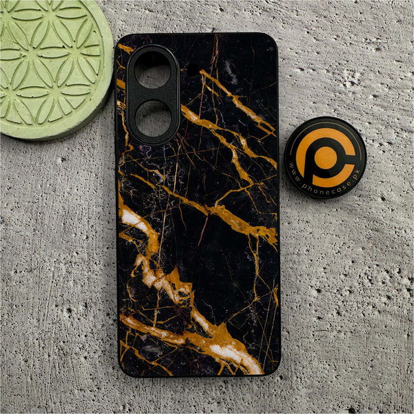 Xiaomi Redmi Turbo 4 - Golden Black Marble -  Premium Printed Metal soft Bumper shock Proof Case
