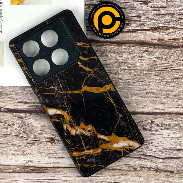 Infinix GT 20 Pro - Golden Black Marble -  Premium Printed Metal soft Bumper shock Proof Case