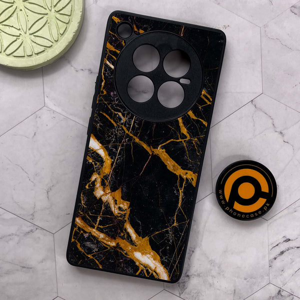 Infinix Zero 40 5G - Golden Black Marble - Premium Metal Printed soft Bumper shock Proof Case
