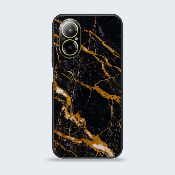 Realme C67 - Golden Black Marble -  Premium Printed Metal soft Bumper shock Proof Case