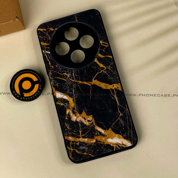 Xiaomi Poco C75 4G - Golden Black Marble -  Premium Printed Metal soft Bumper shock Proof Case