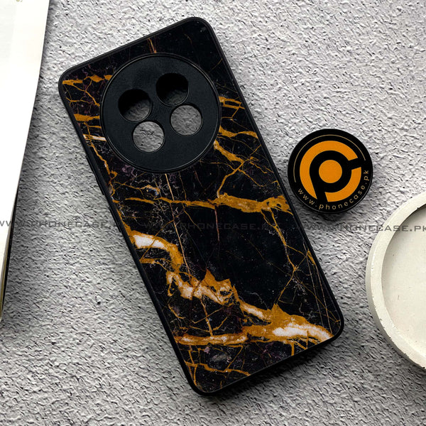 Realme 13 Pro Plus -   Golden Black Marble - Premium Printed Metal soft Bumper shock Proof Case