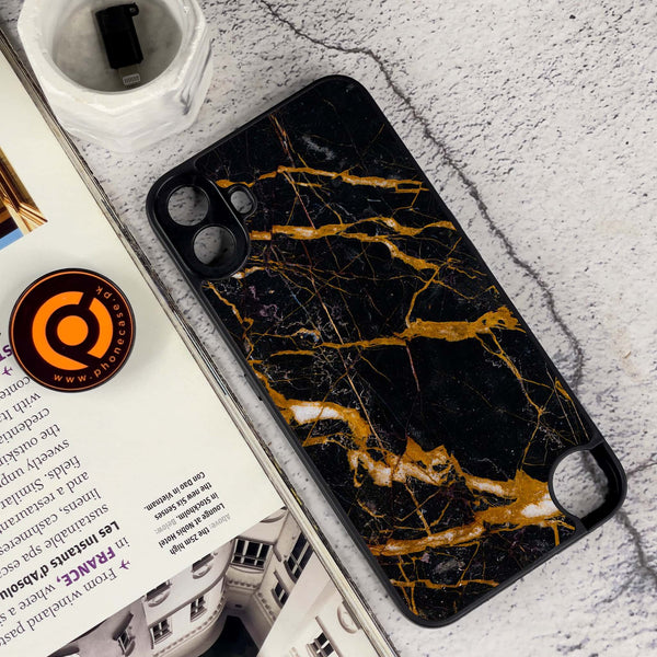 Nothing CMF Phone 1 - Golden Black Marble - Premium Metal Printed soft Bumper Shock Proof Case