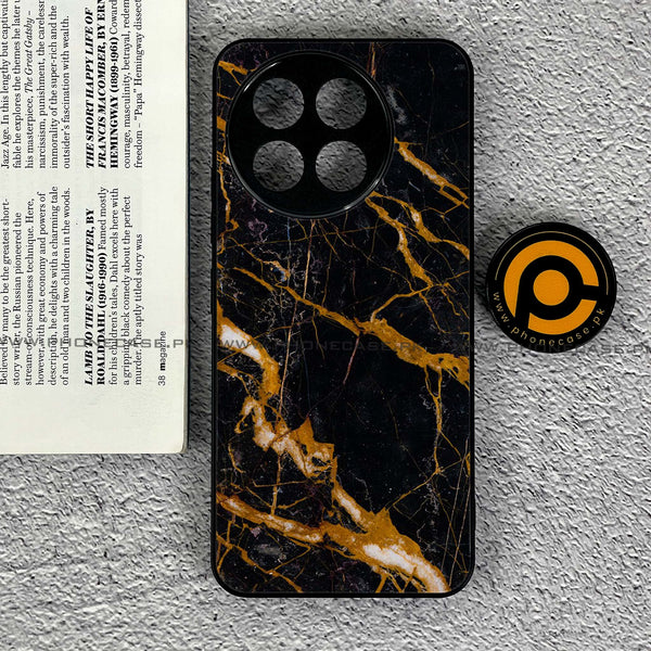 Tecno Spark 30 Pro - Golden Black Marble - Premium Printed Metal soft Bumper shock Proof Case