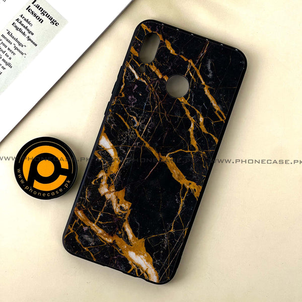 Huawei Nova 3 - Golden Black Marble - Premium Printed Glass soft Bumper Shock Proof Case