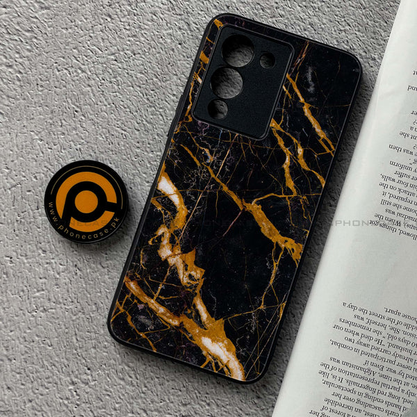 Infinix Note 12 G96 - Golden Black Marble - Premium Metal Printed soft Bumper shock Proof Case  CS-29771 CS-37690