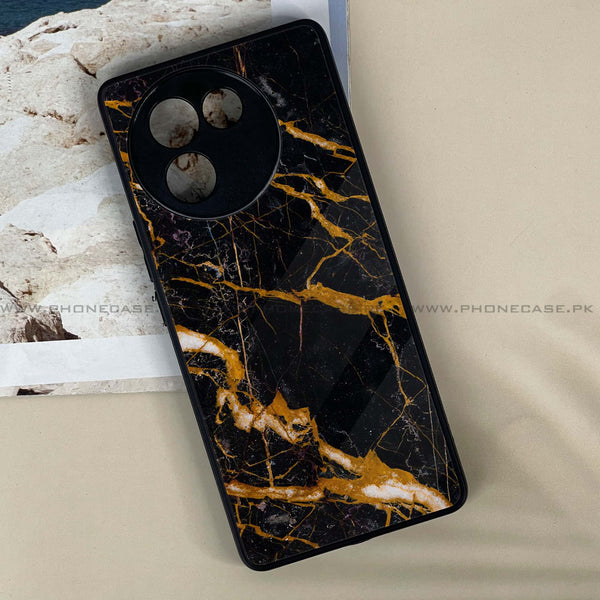 Vivo V30E - Golden Black Marble -  Premium Printed Metal soft Bumper shock Proof Case