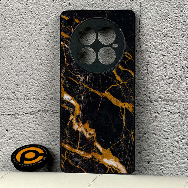Infinix Zero 40  - Golden Black Marble - Premium Metal Printed soft Bumper shock Proof Case CS-48630
