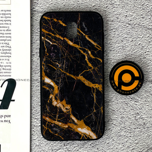 Samsung Galaxy J5 Pro 2017 - Golden Black Marble - Premium Printed Metal soft Bumper shock Proof Case