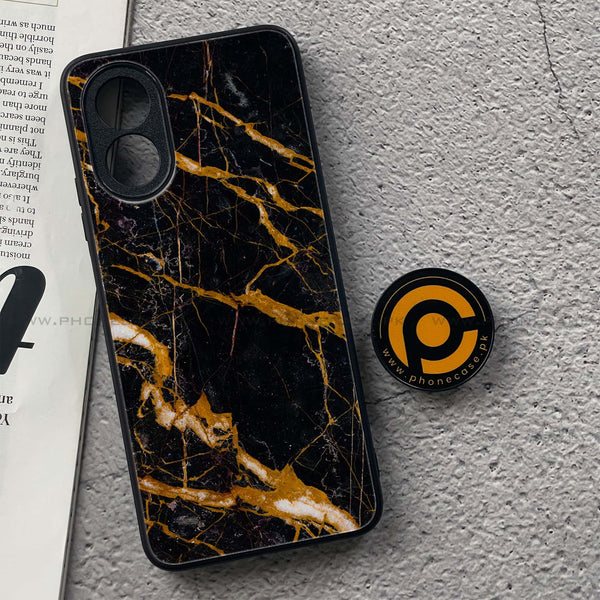 Xiaomi Poco X7 Pro 5G - Golden Black Marble -  Premium Printed Metal soft Bumper shock Proof Case