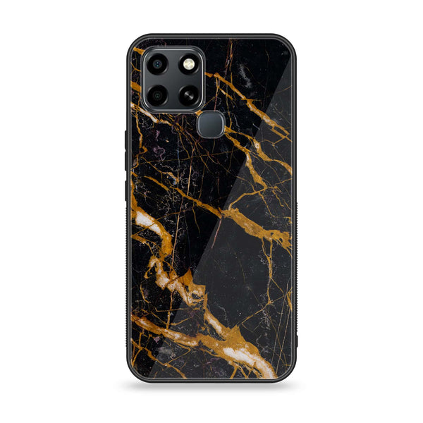 Infinix Smart 6 - Golden Black Marble -  Premium Printed Metal soft Bumper shock Proof Case