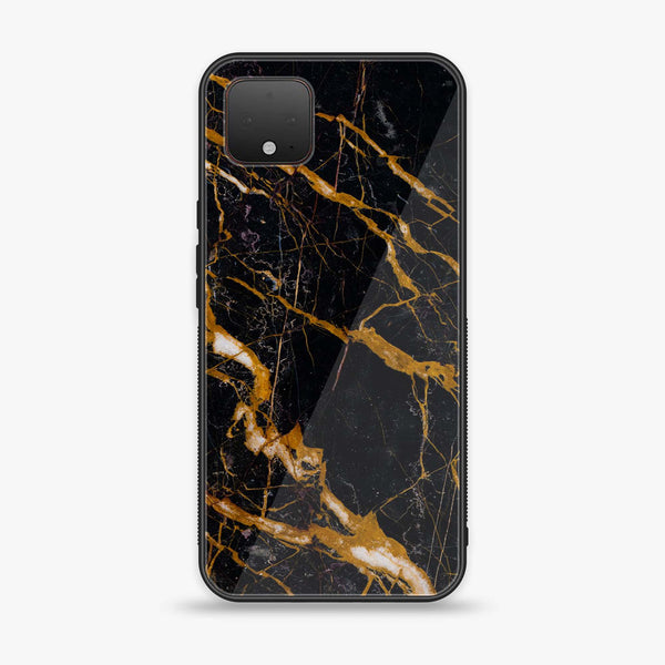 Google Pixel 4 XL - Golden Black Marble - Premium Printed Glass soft Bumper Shock Proof Case