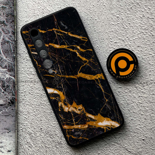 Xiaomi Mi 10 - Golden Black Marble - Premium Printed Metal soft Bumper shock Proof Case