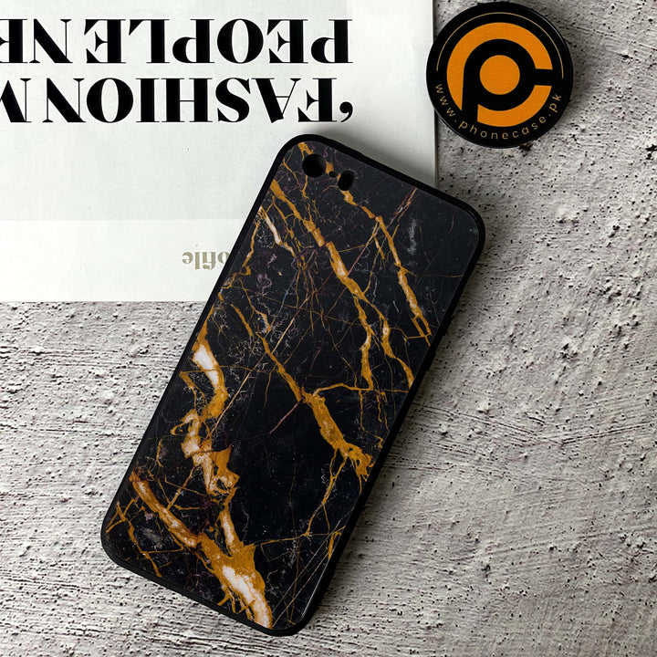 iphone 5 - Golden Black Marble -  Premium Printed Metal soft Bumper shock Proof Case