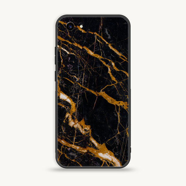 Vivo Y83 - Golden Black Marble  - Premium Printed Glass Case