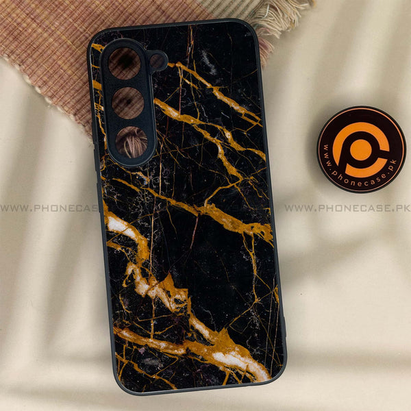 Tecno Spark 40 Pro - Golden Black Marble - Premium Metal Printed soft Bumper shock Proof Case