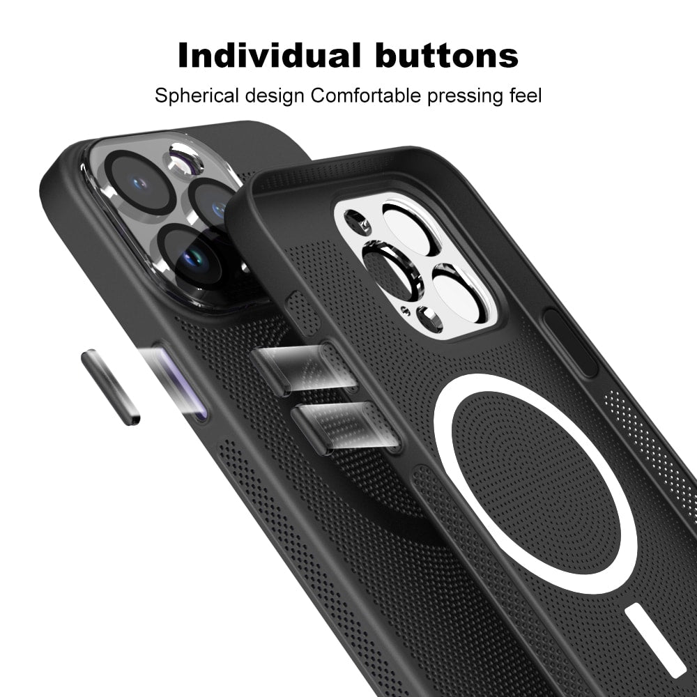 iPhone 11 Pro Max Cooling MagSafe Case with Built-in Camera Glass Protection