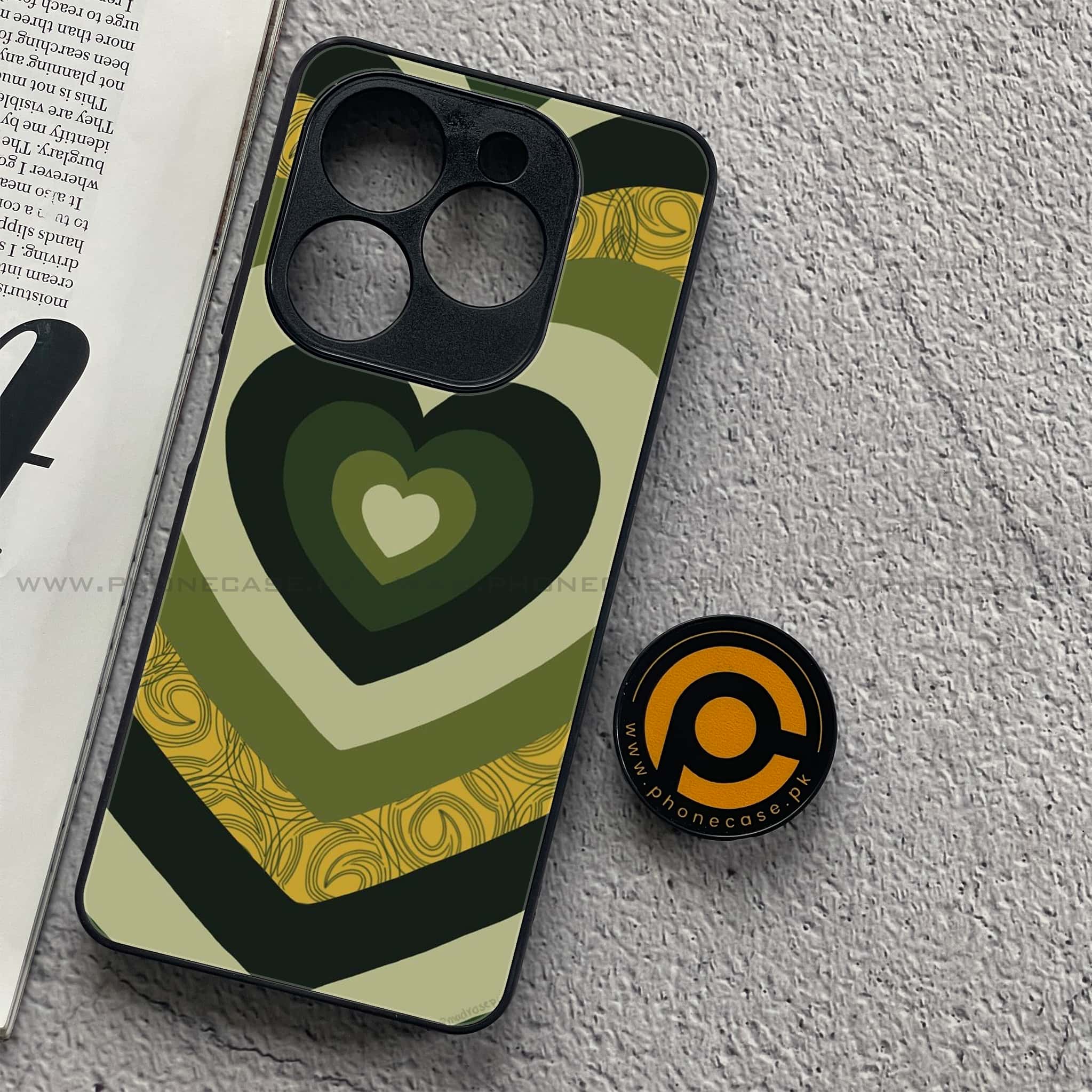 Tecno Spark 20C - Heart Beat Series 2.0 - Premium Printed Glass soft Bumper shock Proof Case