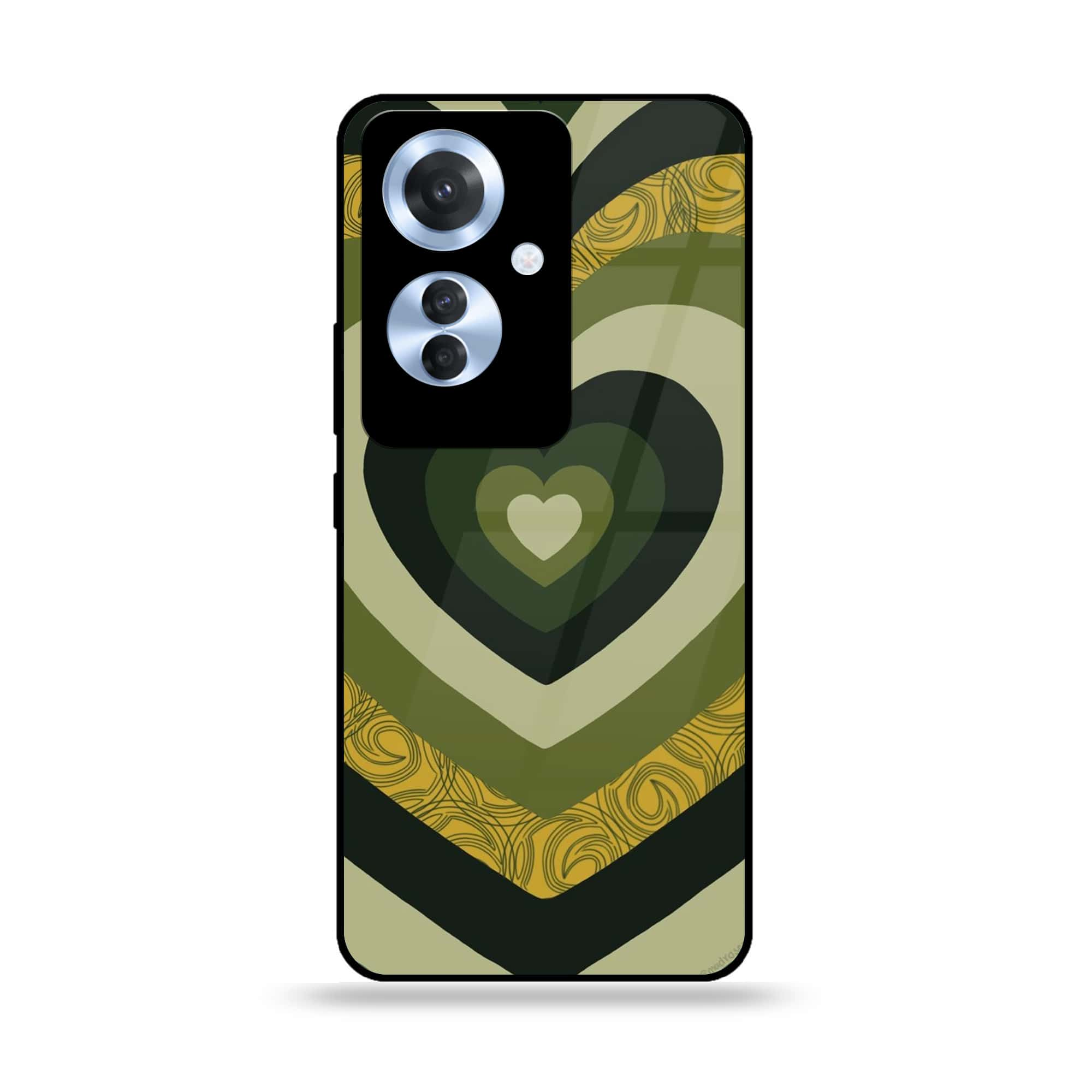 Oppo Reno 11F - Heart Beat 2.0 Series - Premium Printed Glass soft Bumper shock Proof Case