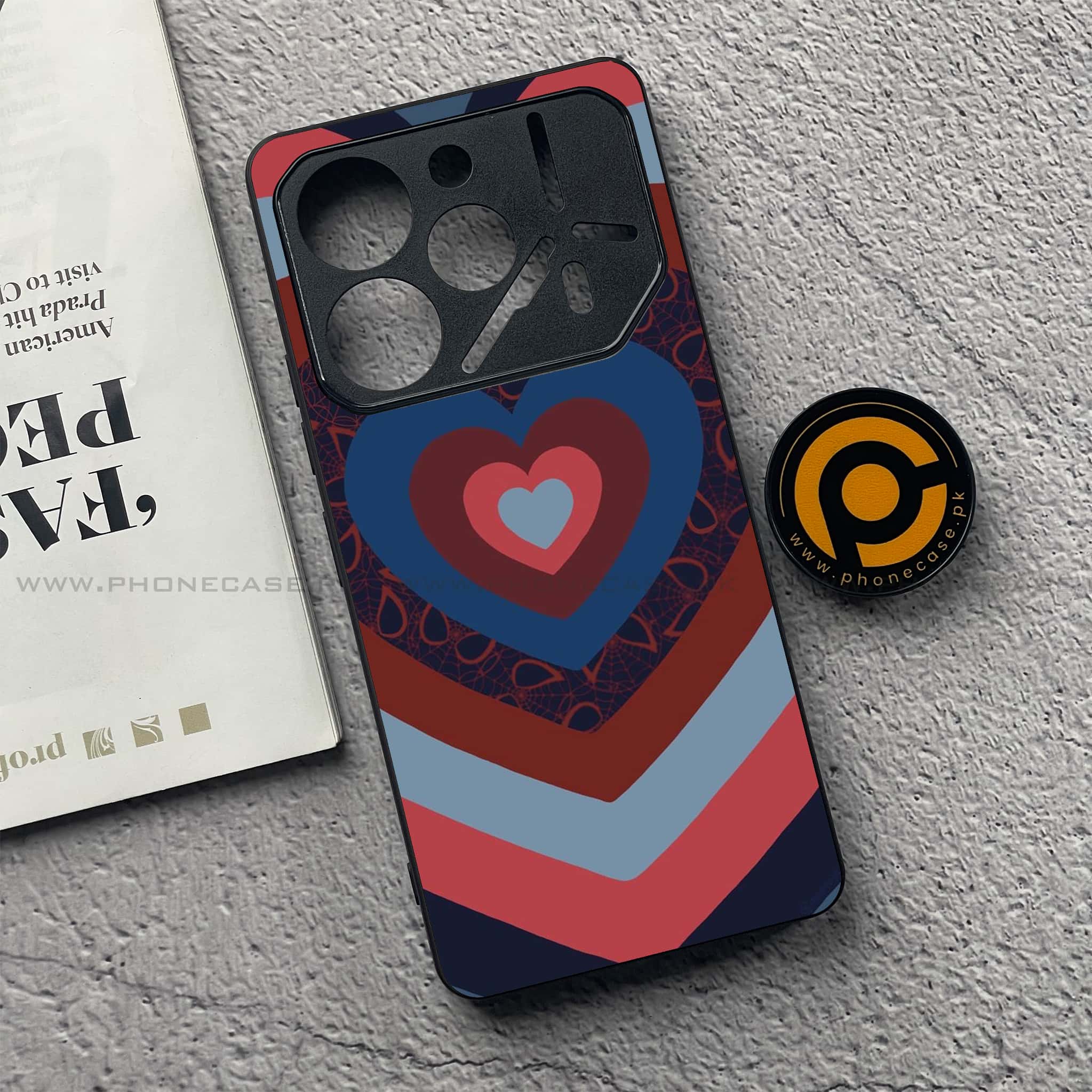 Tecno Pova 6 Pro - Heart Beat 2.0 Series - Premium Printed Glass soft Bumper shock Proof Case