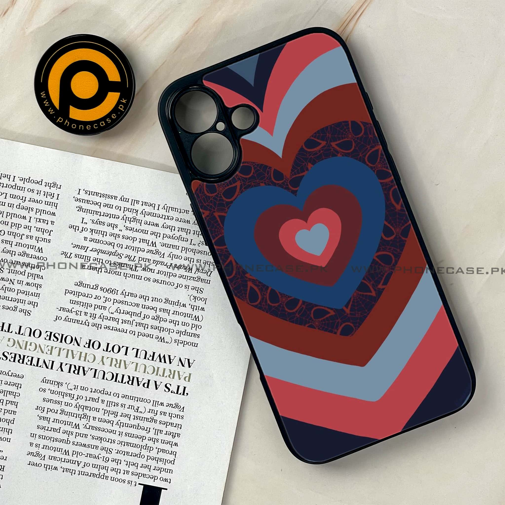 iPhone 16 Plus - Heart Beat 2.0 Series - Premium Printed Glass soft Bumper shock Proof Case