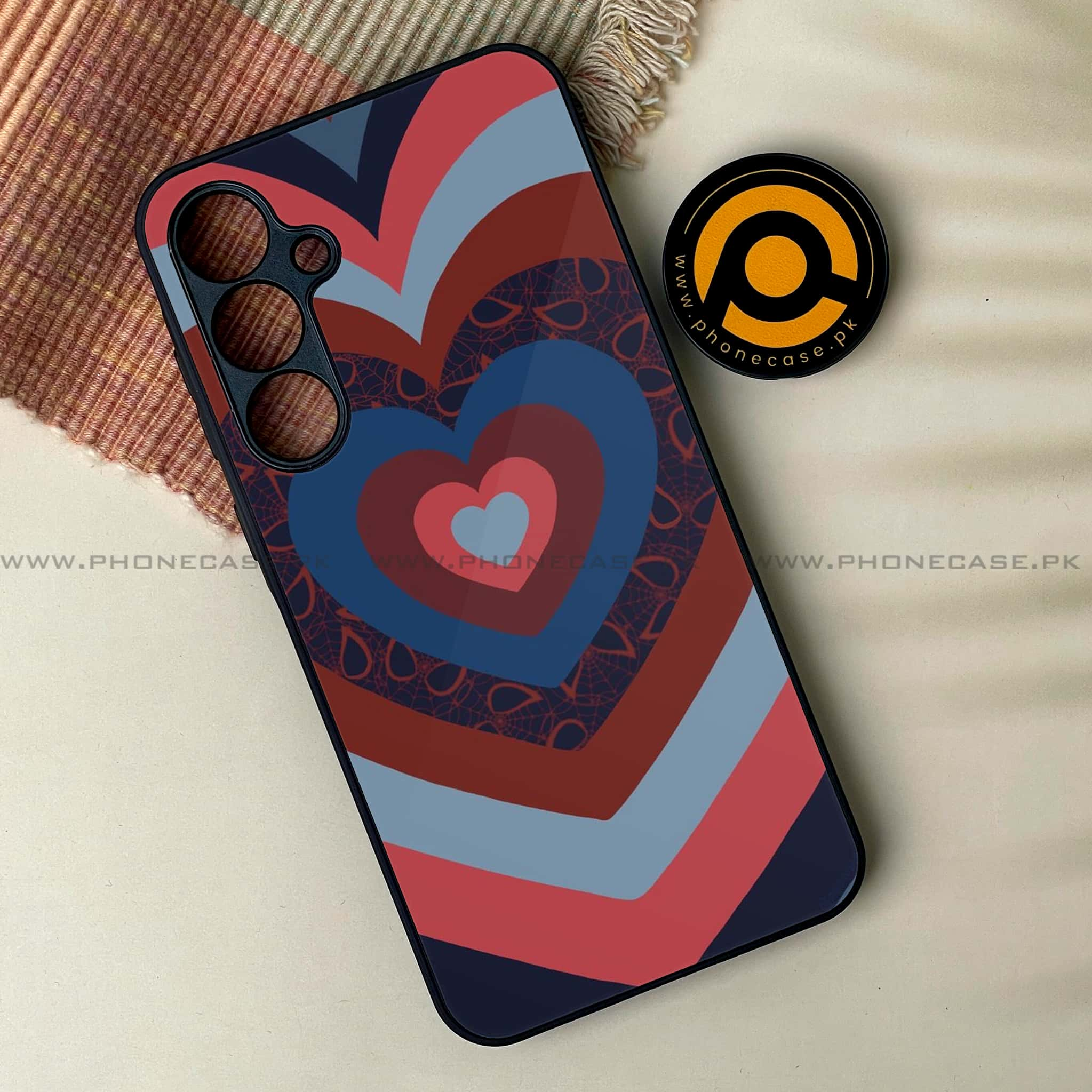 Samsung Galaxy A34 - Heart Beat Series 2.0 - Premium Printed Glass soft Bumper shock Proof Case