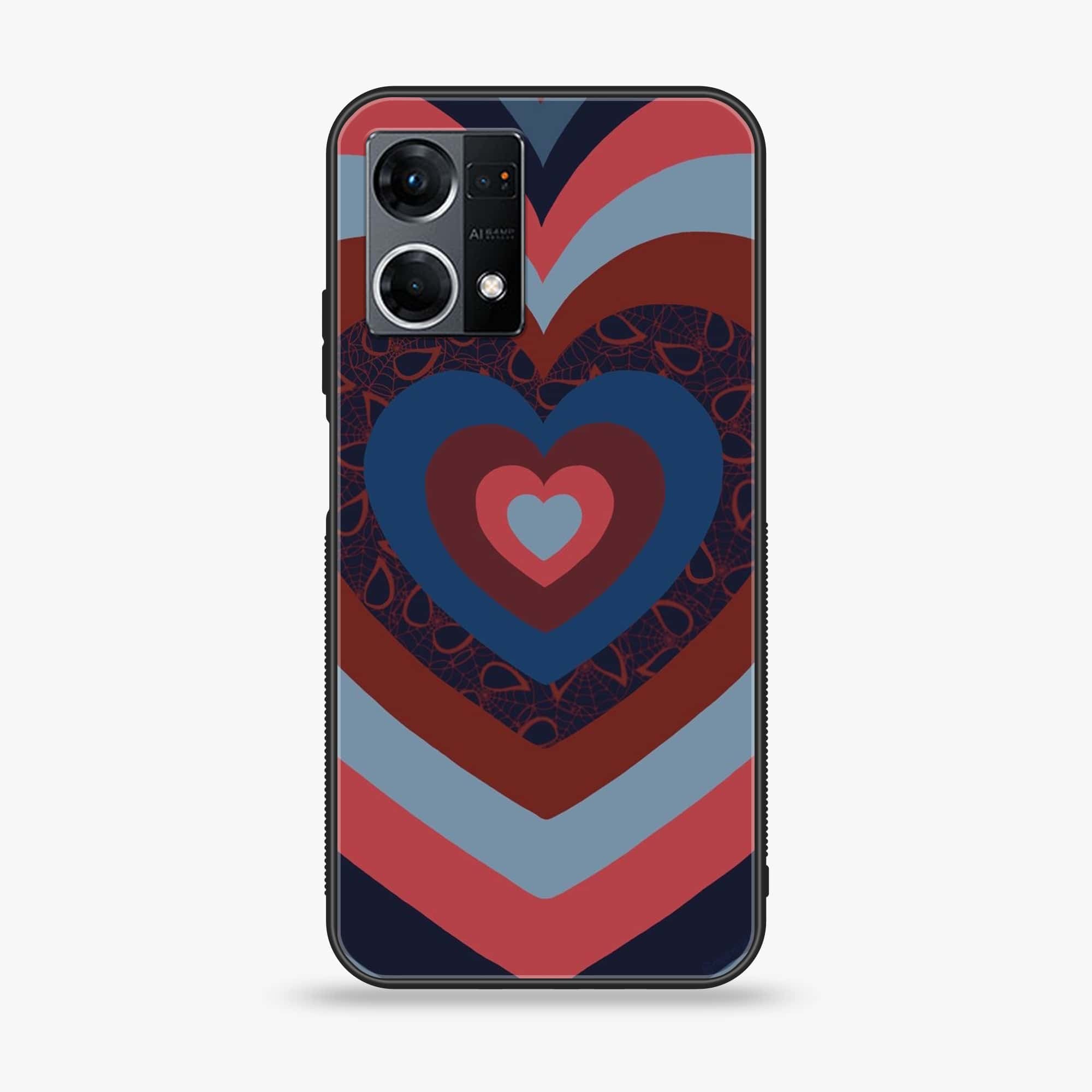 Oppo Reno 7 - Heart Beat 2.0 Series - Premium Printed Glass soft Bumper shock Proof Case