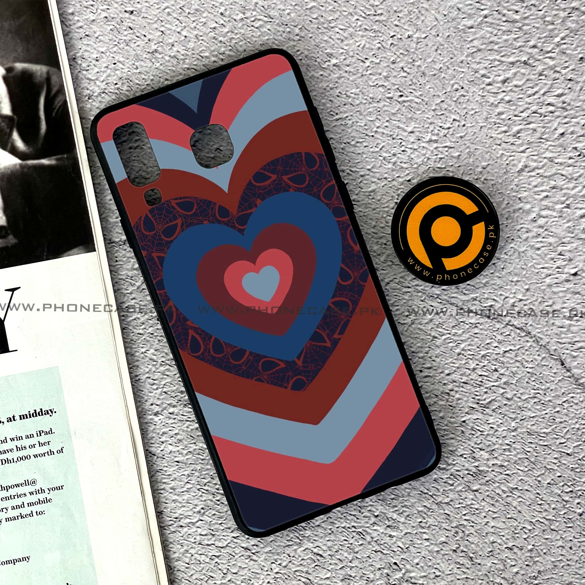 Samsung Galaxy A8 Star(A9 Star) - Heart Beat 2.0 Series - Premium Printed Glass soft Bumper shock Proof Case