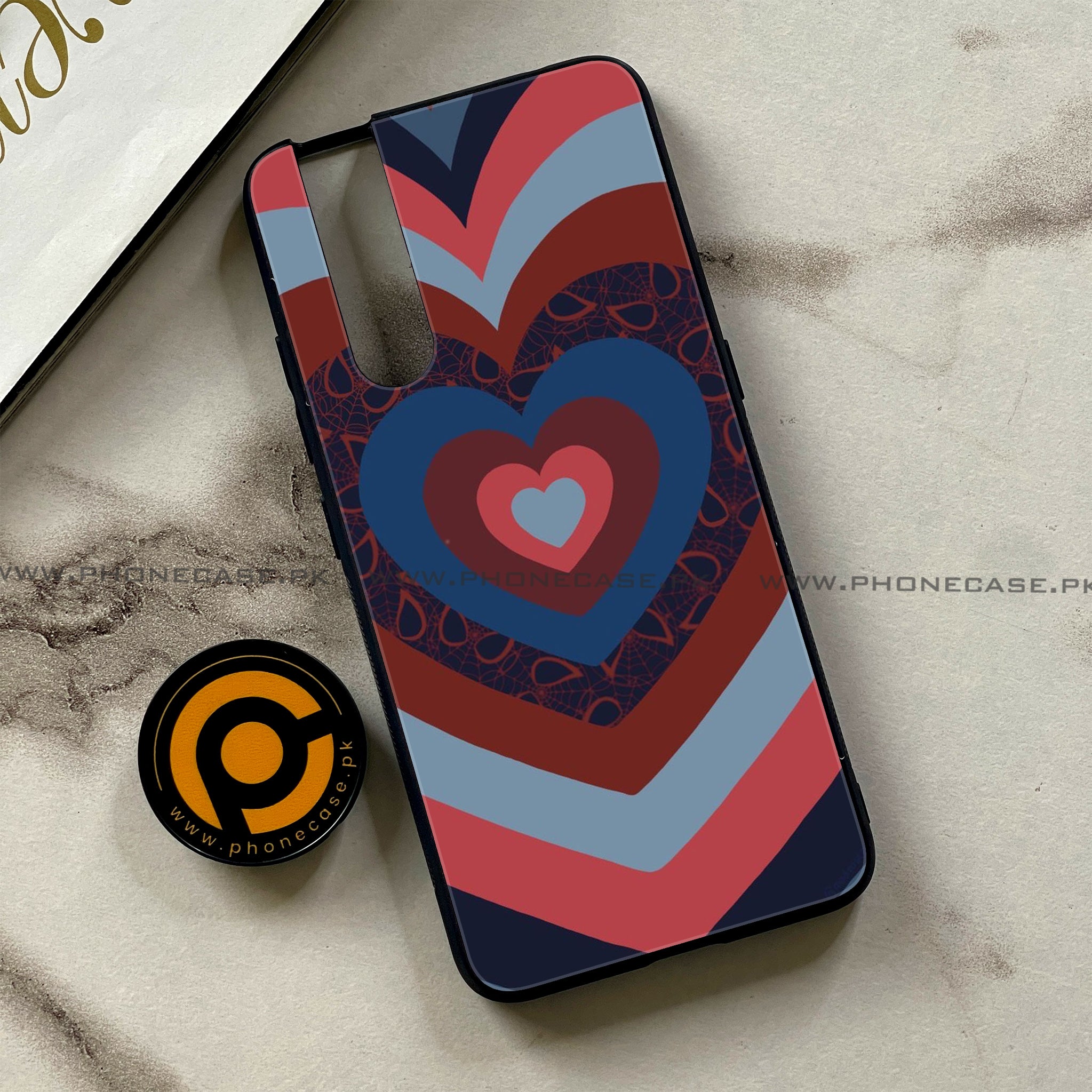 Vivo V15 Pro - Heart Beat 2.0 Series - Premium Printed Glass soft Bumper shock Proof Case