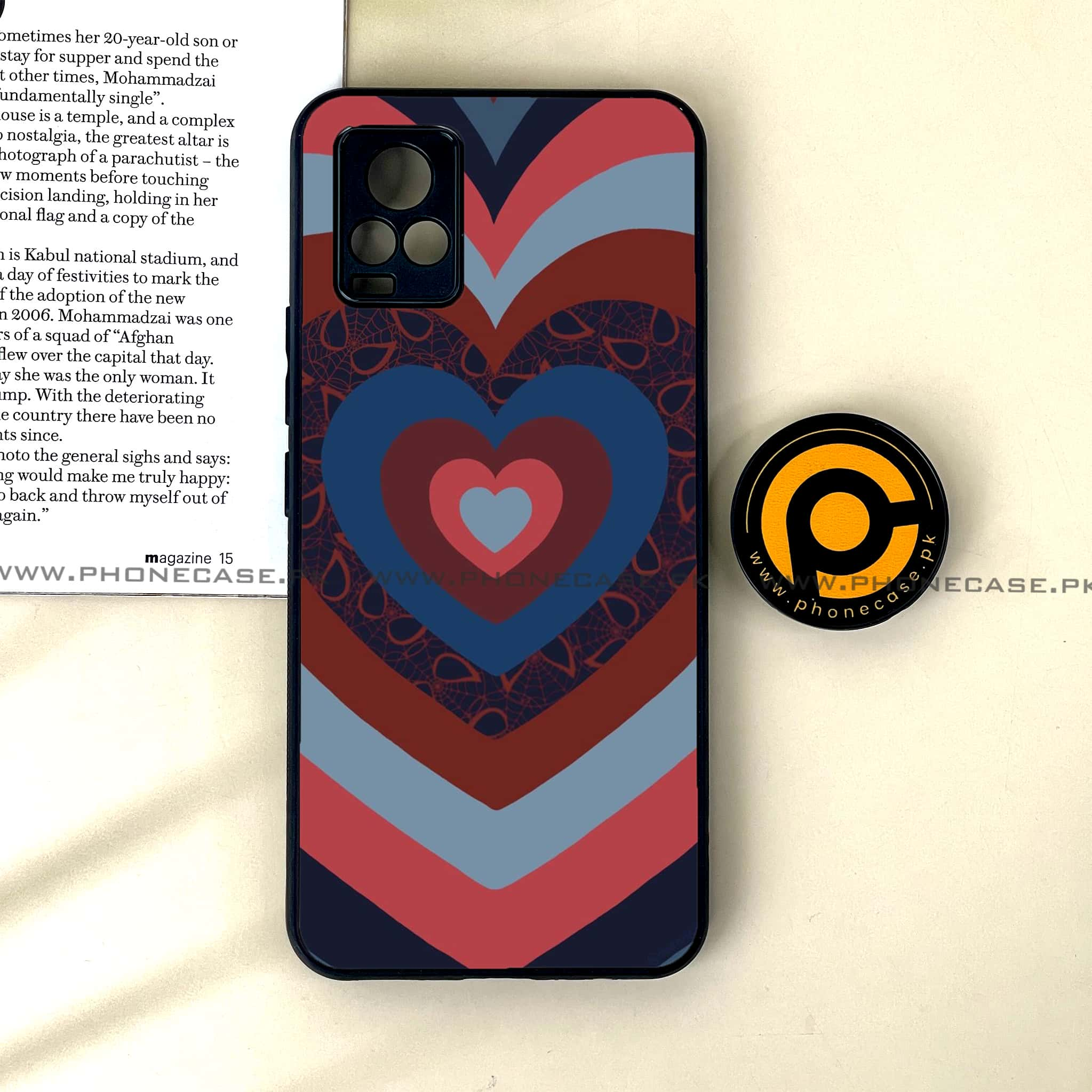 Vivo V20 - Heart Beat 2.0 Series - Premium Printed Glass soft Bumper shock Proof Case