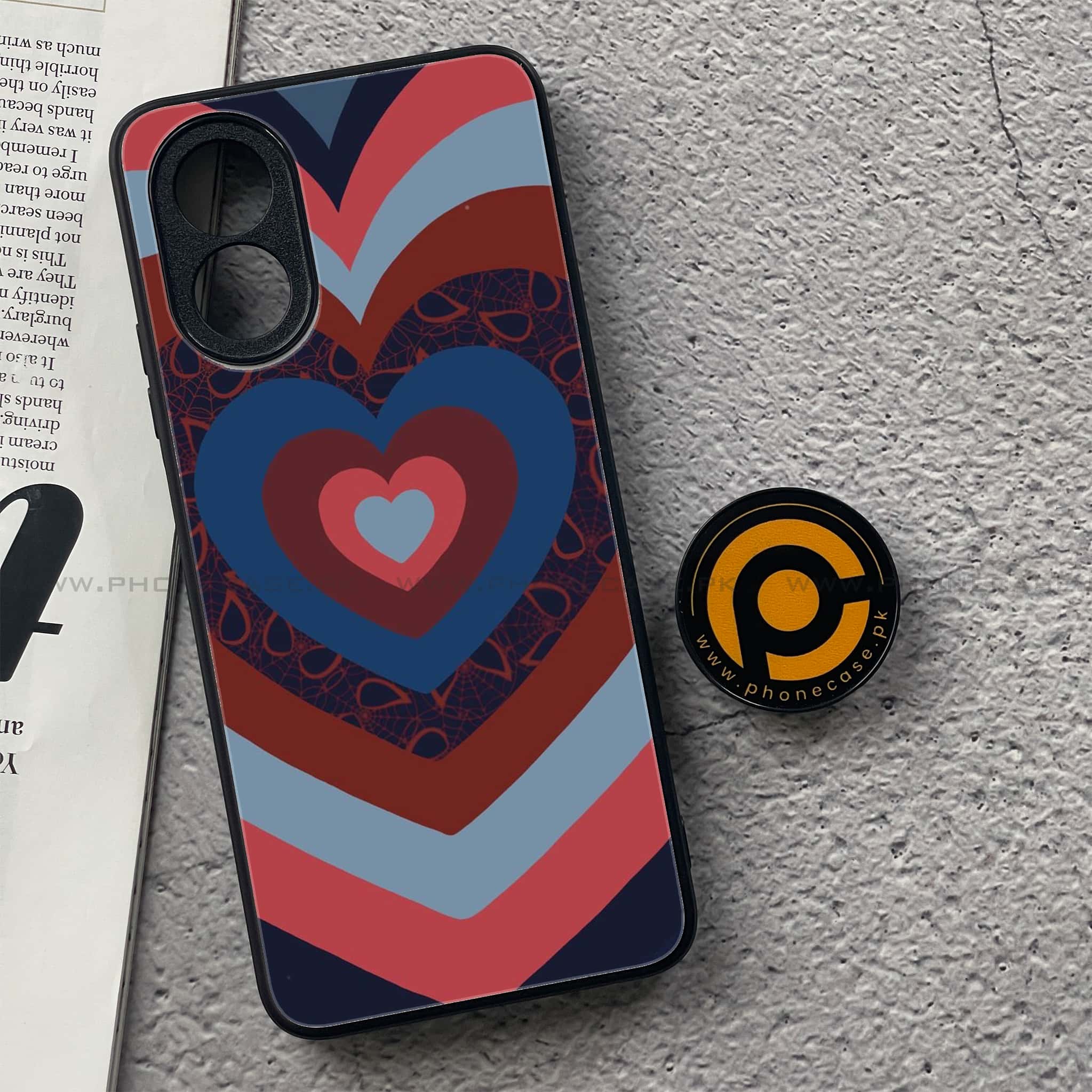 Oppo A18 4G - Heart Beat 2.0 Series - Premium Printed Glass soft Bumper shock Proof Case
