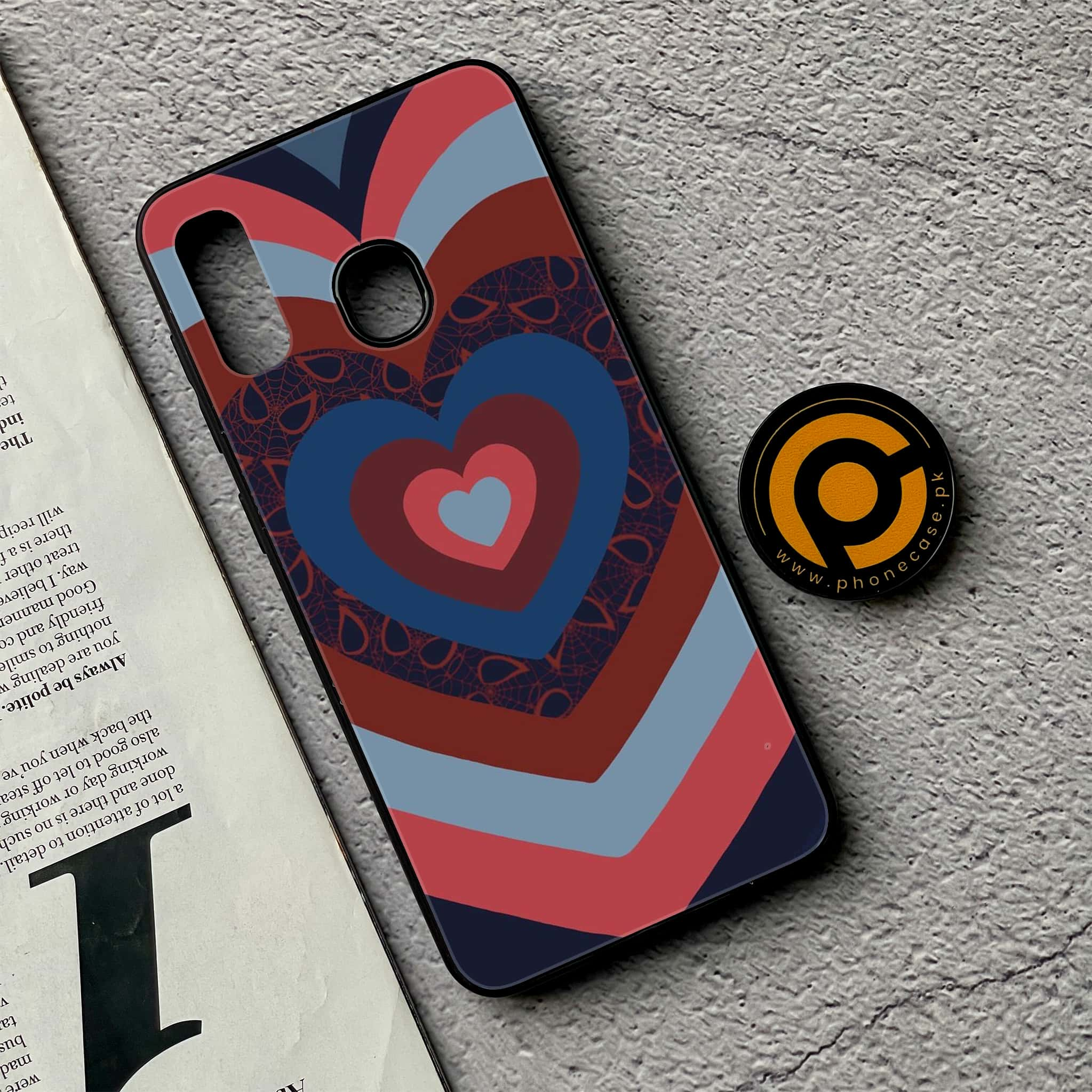 Galaxy A20/A30 - Heart Beat 2.0 Series - Premium Printed Glass soft Bumper shock Proof Case