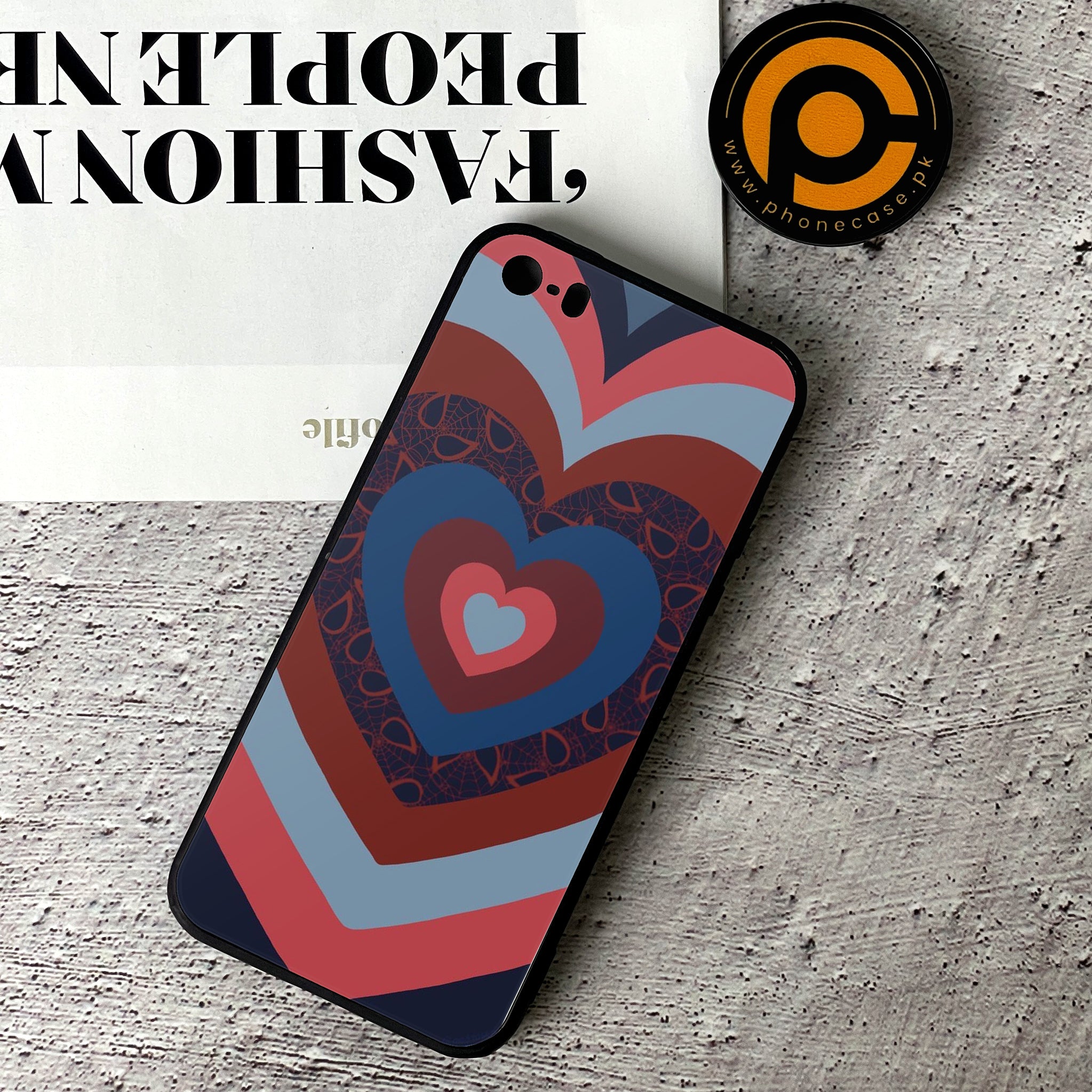 iPhone 5/5c/5s - Heart Beat 2.0 Series - Premium Printed Glass soft Bumper shock Proof Case