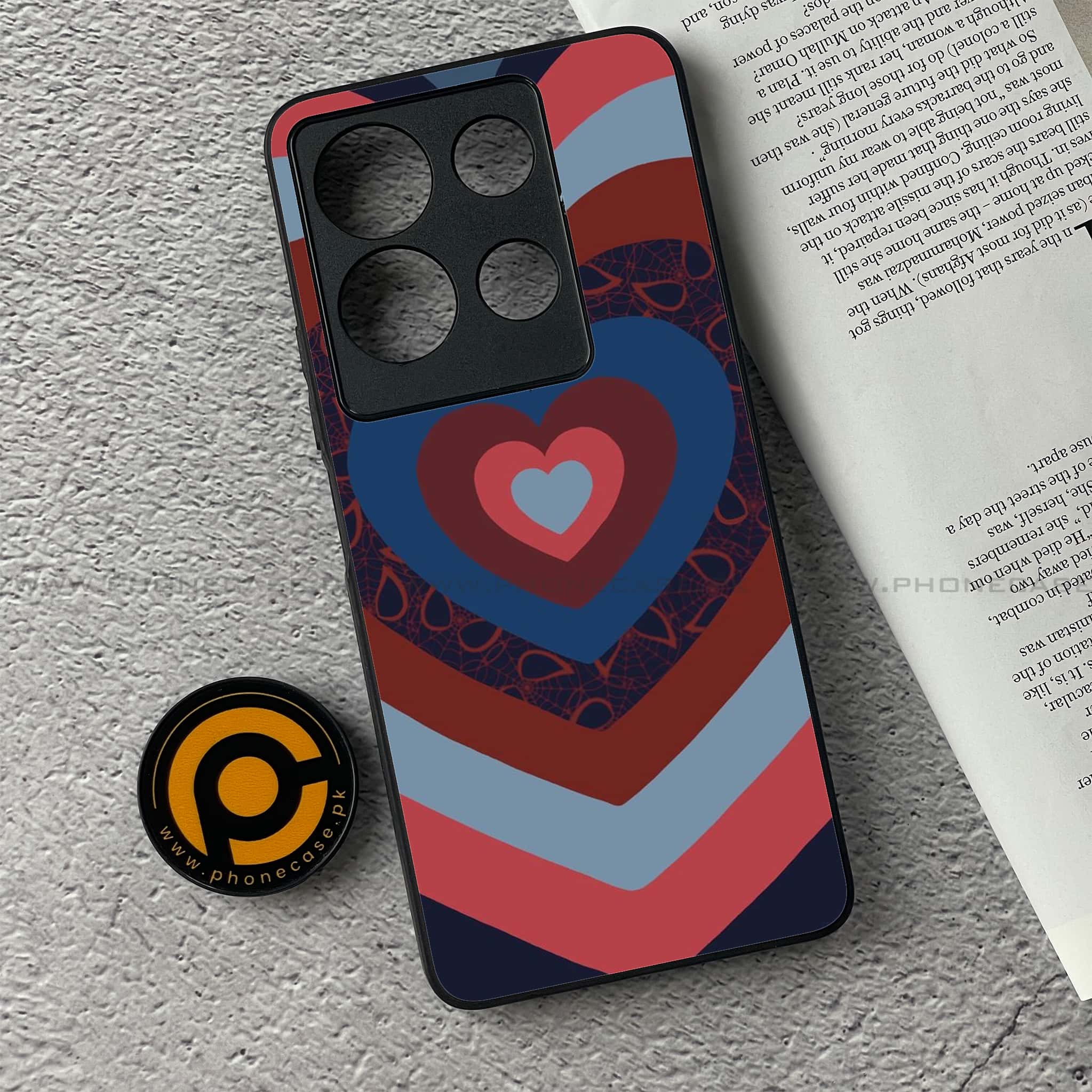 Infinix Note 30 - Heart Beat Series 2.0 - Premium Printed Glass soft Bumper shock Proof Case