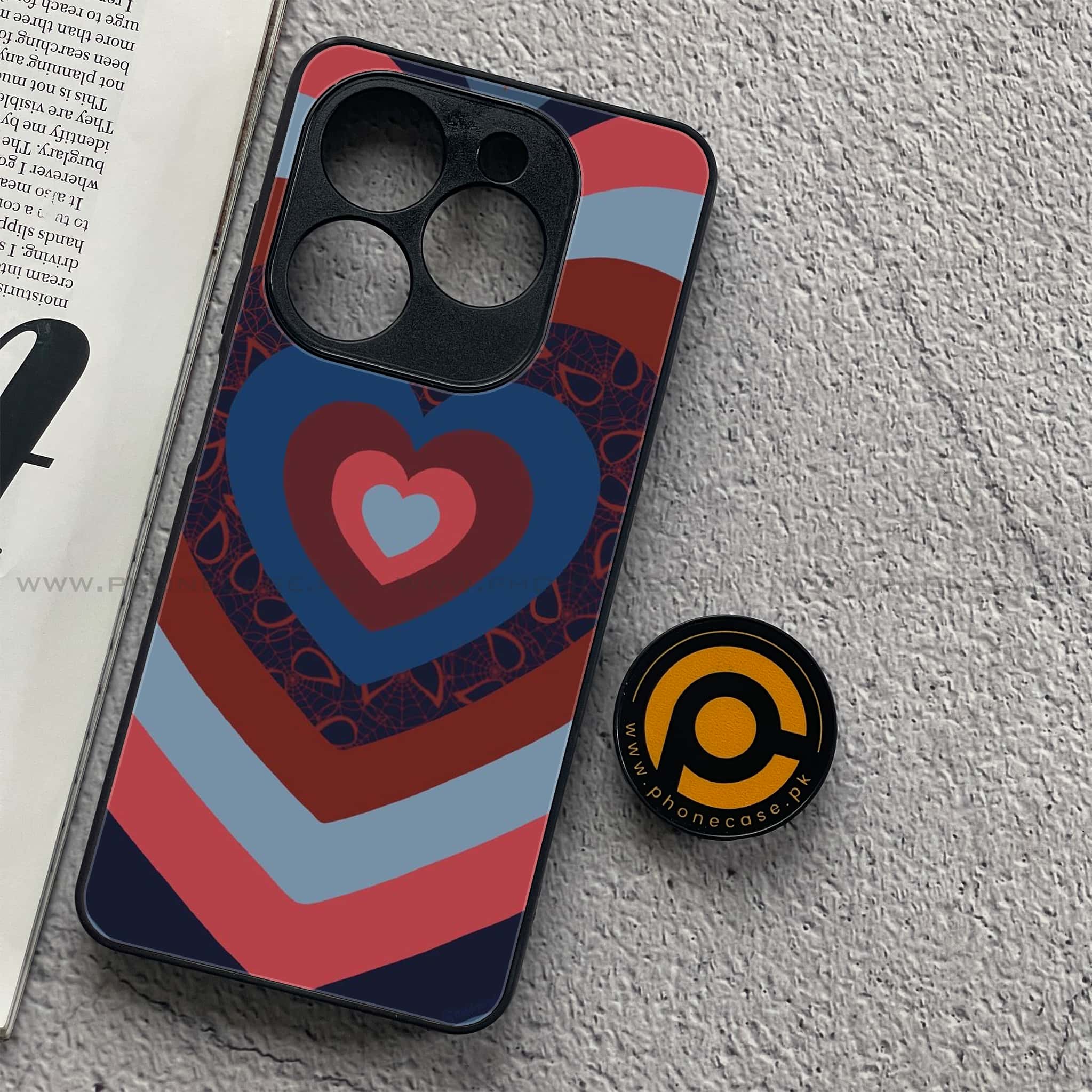 Tecno Spark 20C - Heart Beat Series 2.0 - Premium Printed Glass soft Bumper shock Proof Case