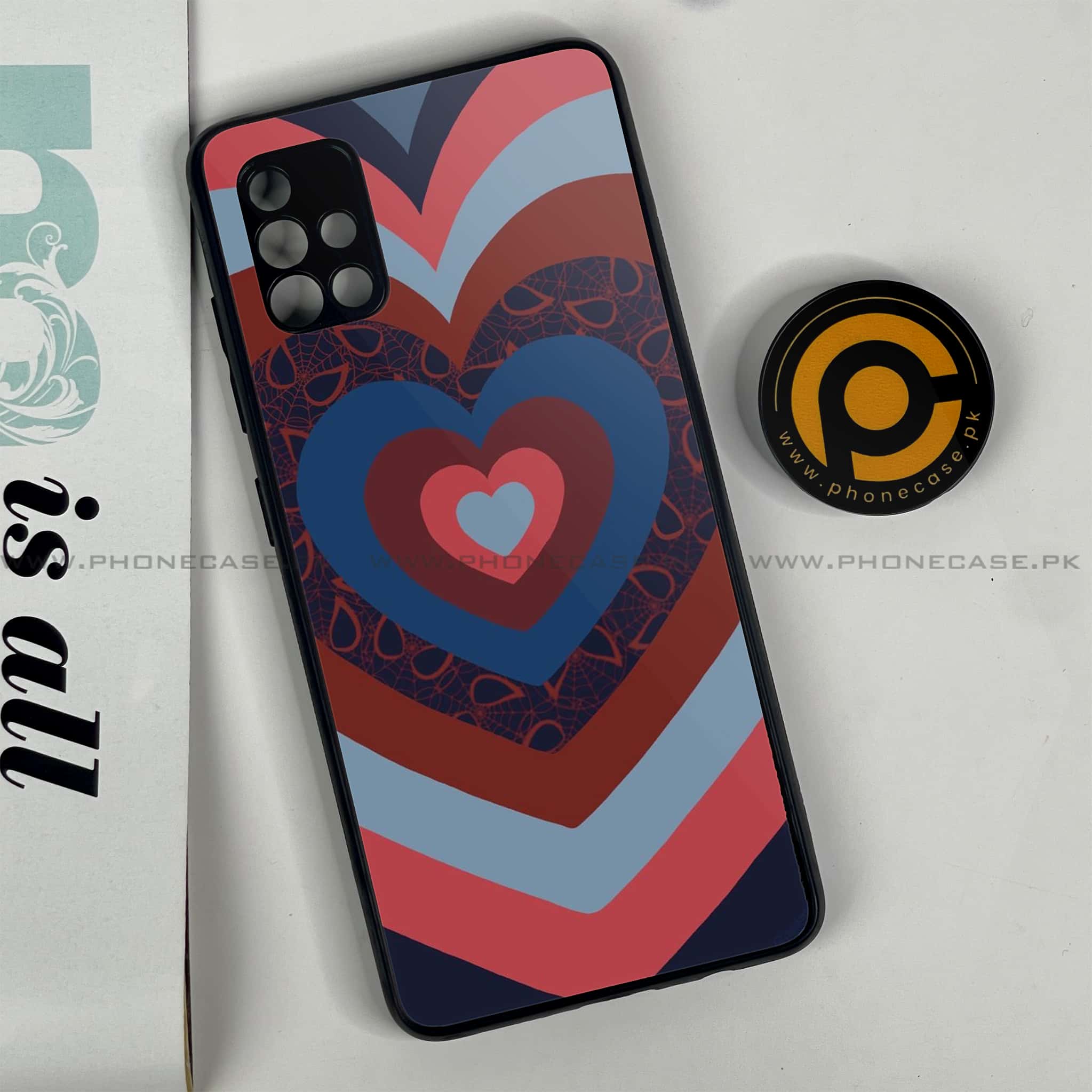 Samsung Galaxy A51 Heart Beat Series 2.0 Premium Printed Glass soft Bumper shock Proof Case
