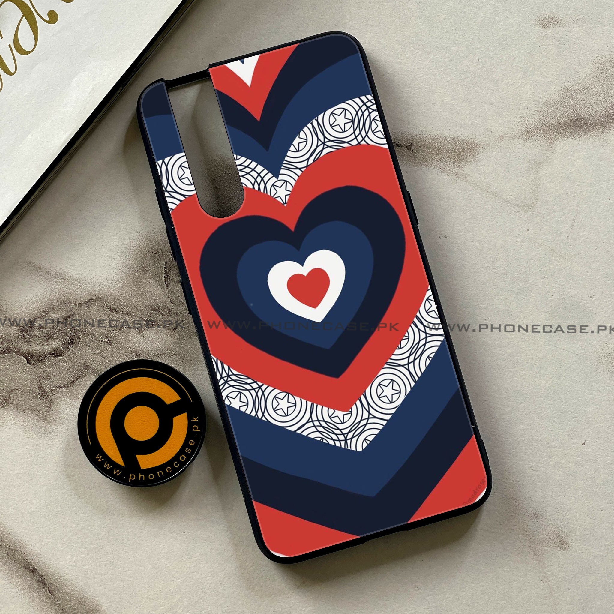 Vivo V15 Pro - Heart Beat 2.0 Series - Premium Printed Glass soft Bumper shock Proof Case