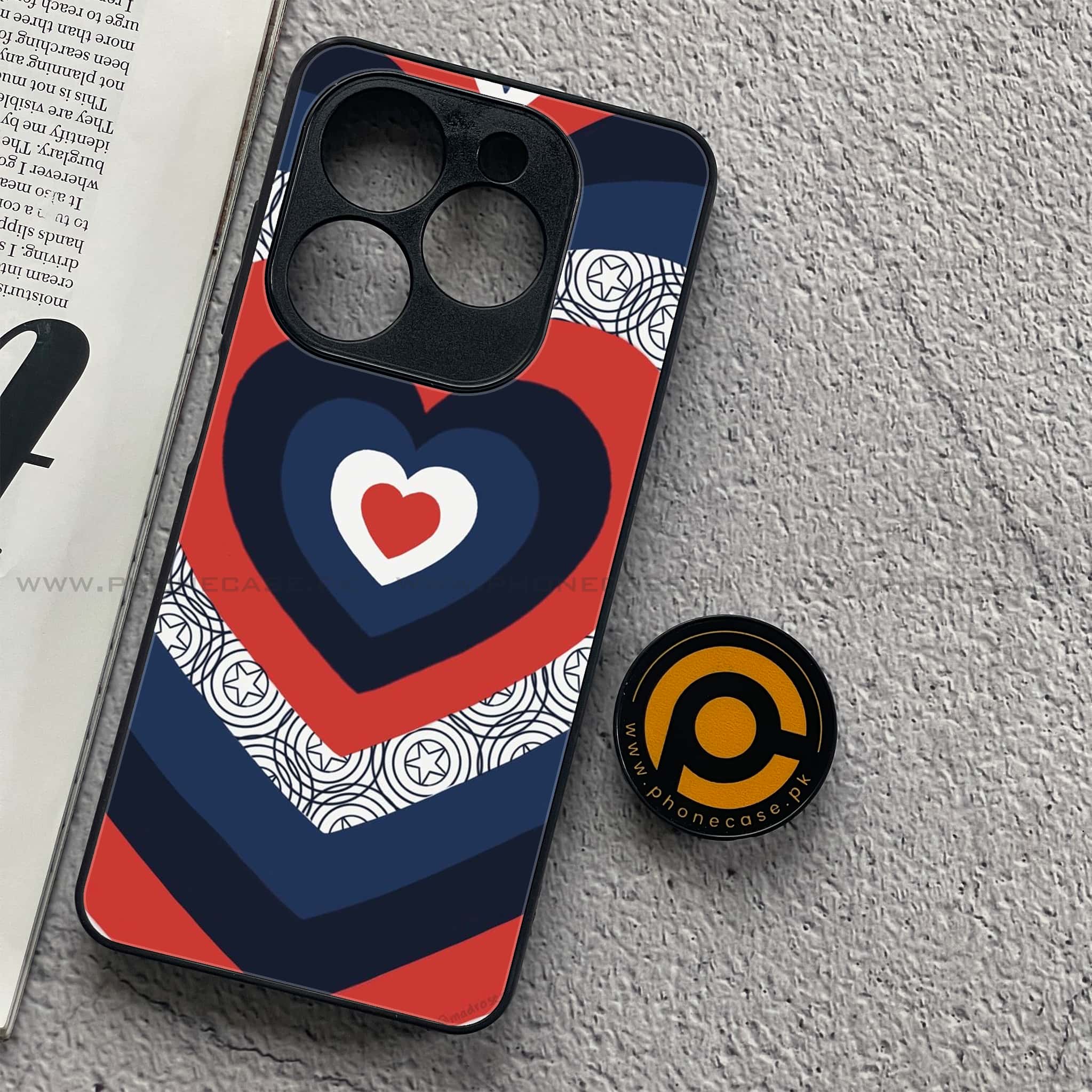 Tecno Spark 20C - Heart Beat Series 2.0 - Premium Printed Glass soft Bumper shock Proof Case