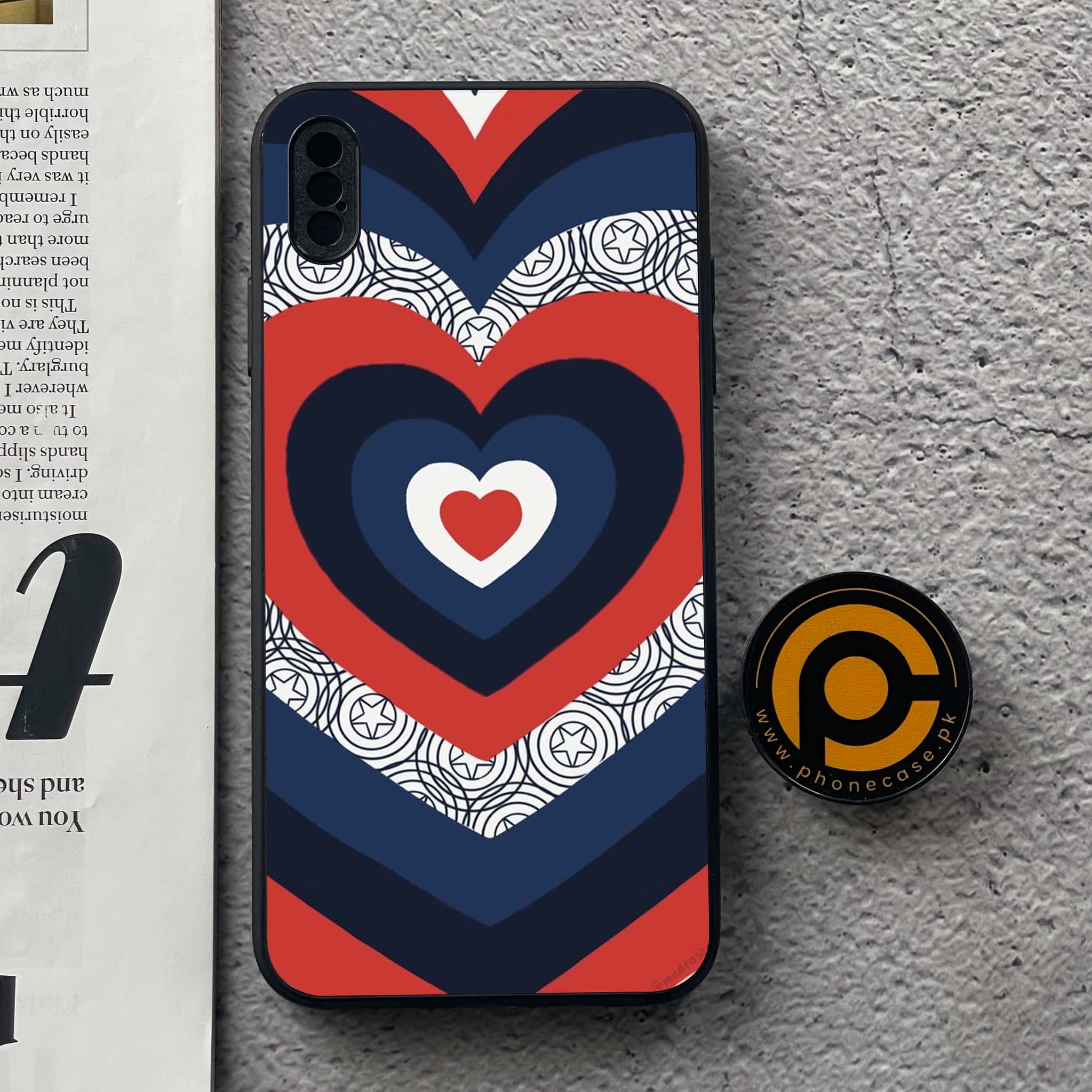 iPhone XS Max - Heart Beat 2.0 Series - Premium Metal Printed soft Bumper shock Proof Case