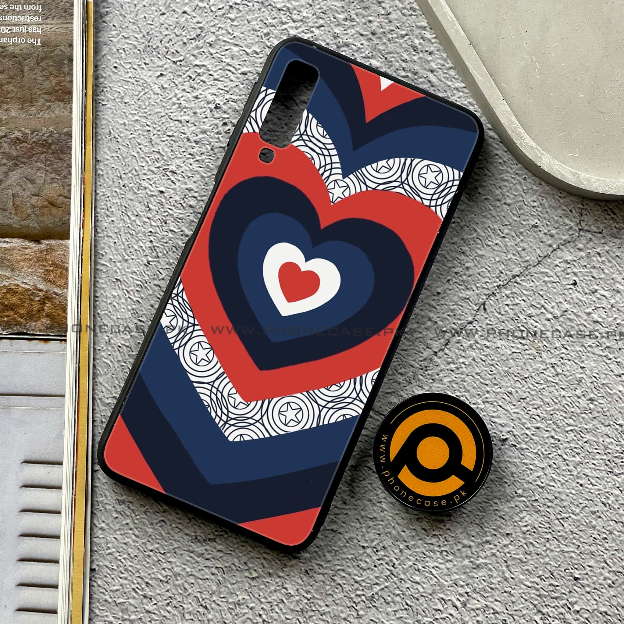 Galaxy A7 2018 - Heart Beat 2.0 Series - Premium Printed Metal soft Bumper shock Proof Case