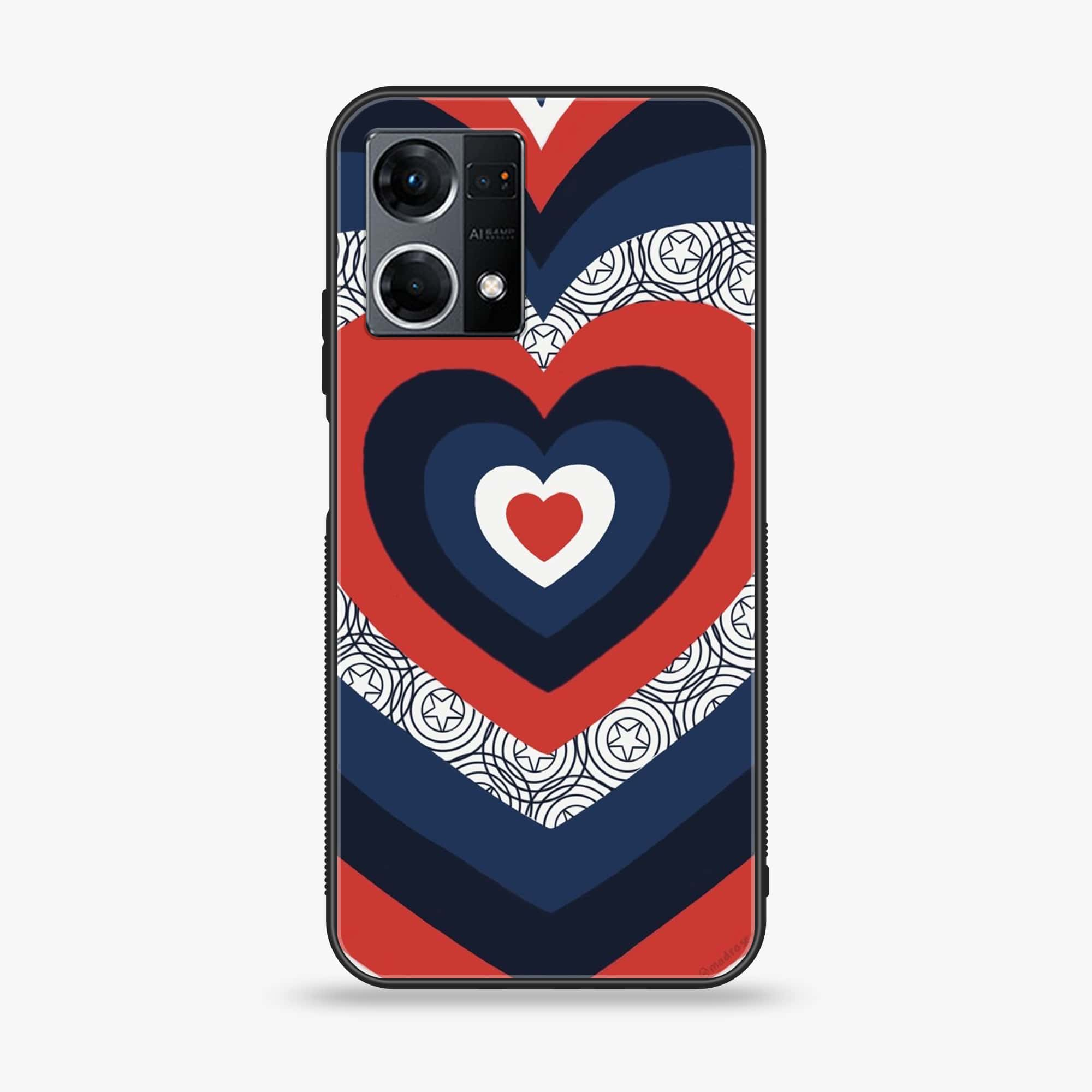 Oppo Reno 7 - Heart Beat 2.0 Series - Premium Printed Glass soft Bumper shock Proof Case