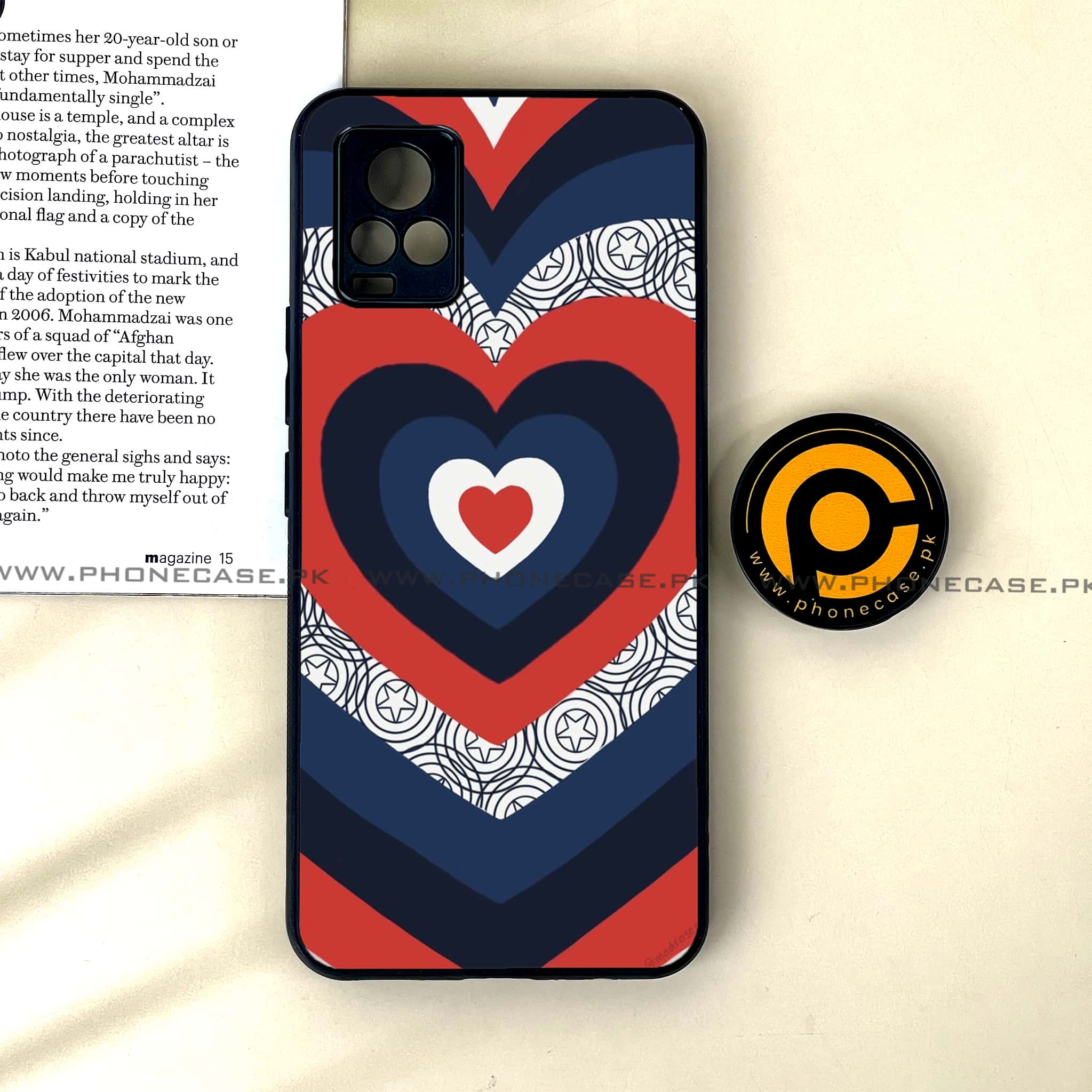 Vivo V20 - Heart Beat 2.0 Series - Premium Printed Glass soft Bumper shock Proof Case