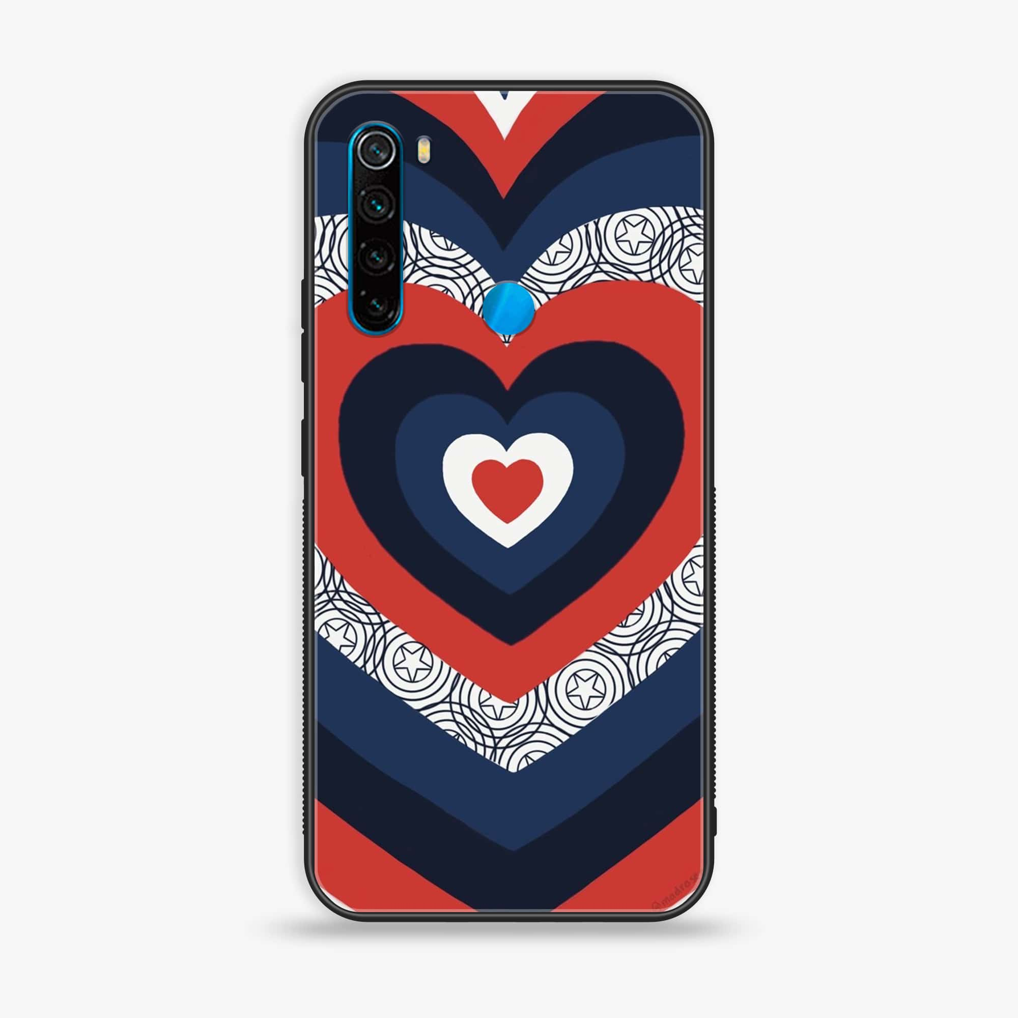 Redmi Note 8 - Heart Beat Series 2.0 - Premium Printed Glass soft Bumper shock Proof Case