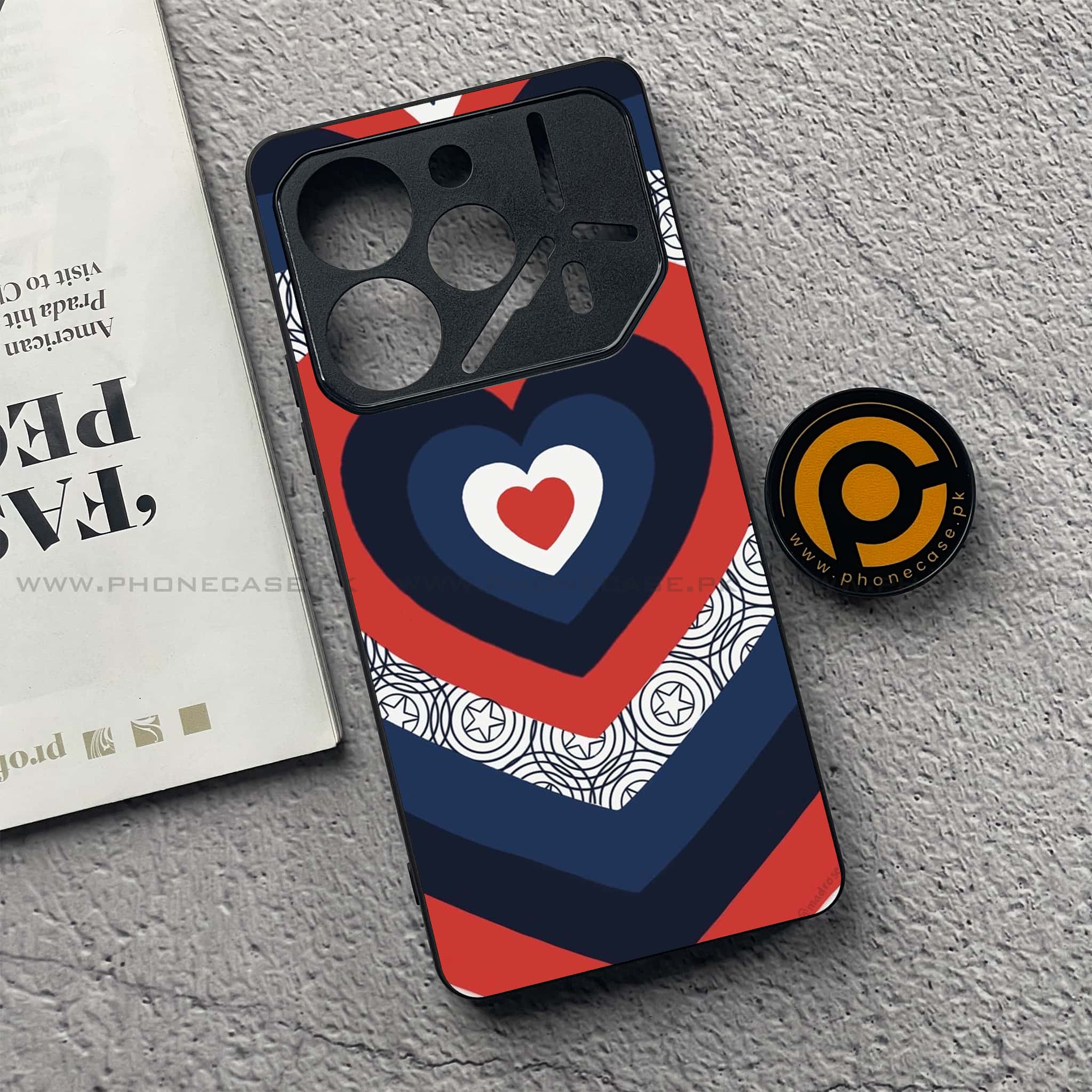 Tecno Pova 6 Pro - Heart Beat 2.0 Series - Premium Printed Glass soft Bumper shock Proof Case