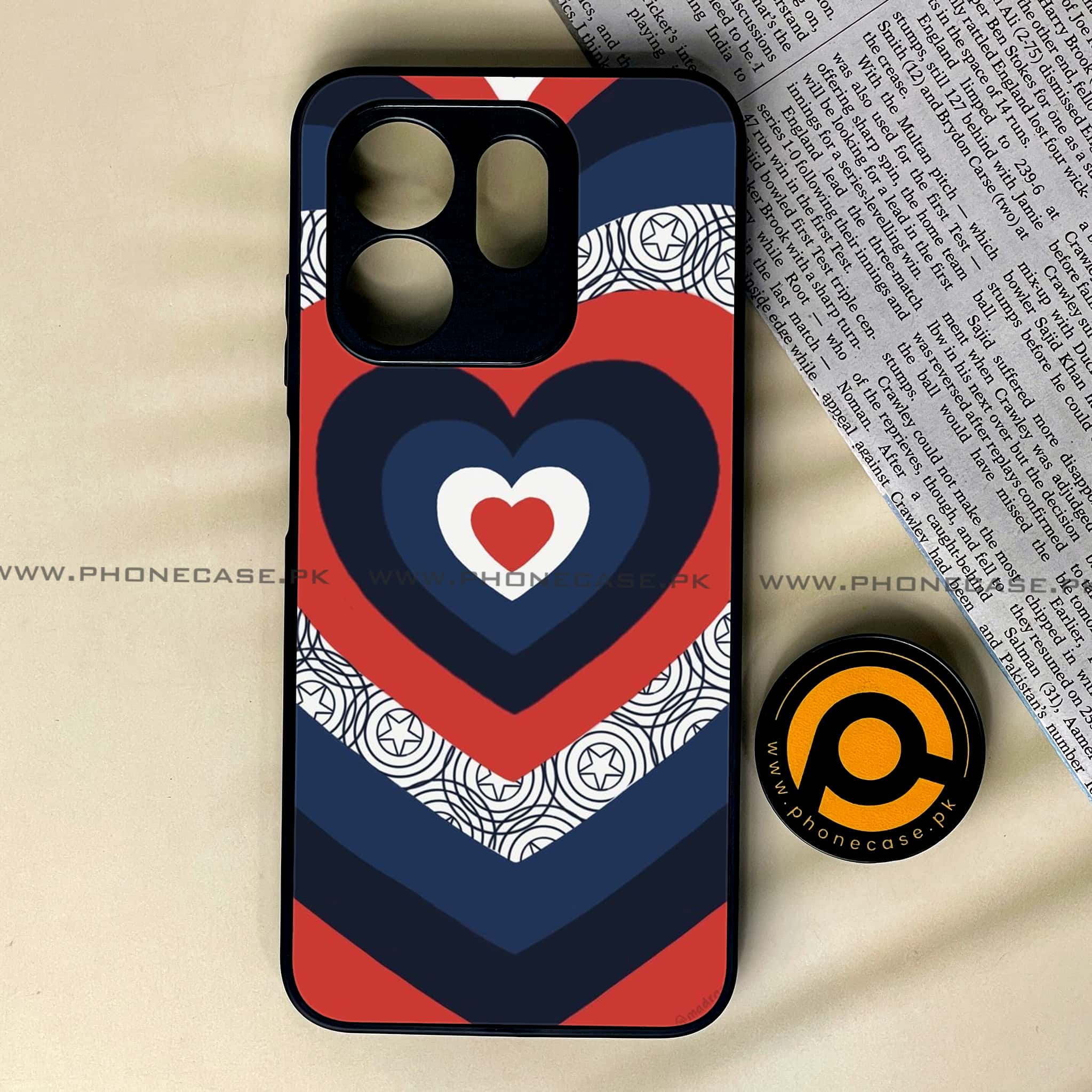 Infinix Hot 50i - Heart Beat 2.0 Series - Premium Printed Glass soft Bumper shock Proof Case