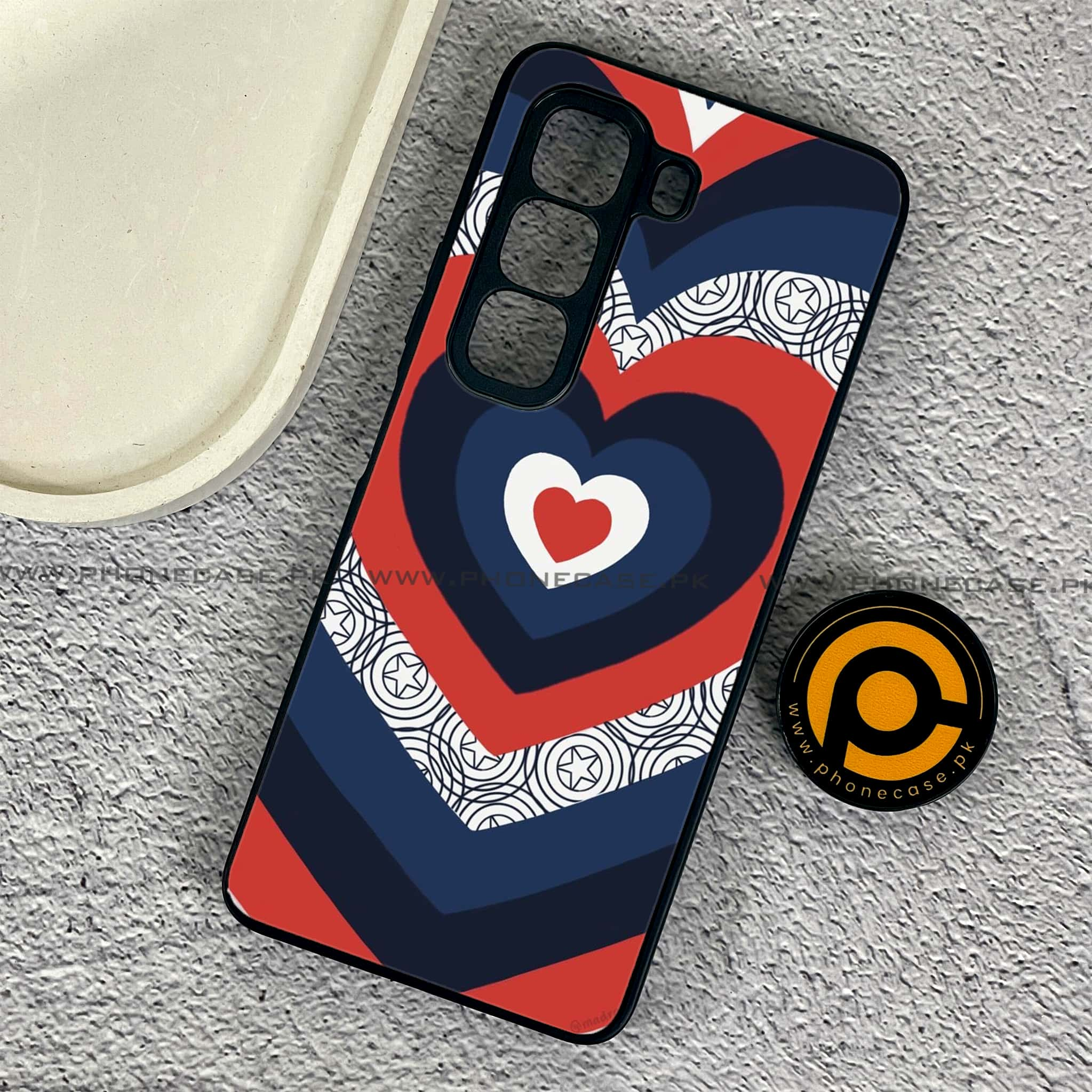 Infinix Hot 50 Pro - Heart Beat 2.0 Series - Premium Printed Glass soft Bumper shock Proof Case